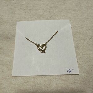 Gold Double Heart Pendant Necklace